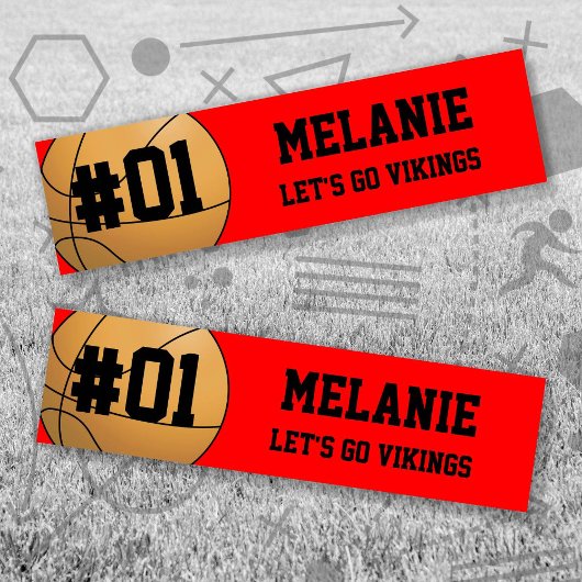 Red Black Basketball Team Autoaufkleber