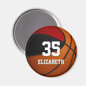 Red Black Basketball Team Geschenke Spieler Name Magnet (Vorderseite/Rückseite)