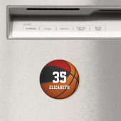 Red Black Basketball Team Geschenke Spieler Name Magnet (In Situ (Geschirrspüler))