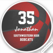 Red Black Basketball-Team: Jungs-Mädchen Aufkleber (Vorderseite)