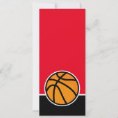 Red Black Basketball Ticket Geburtstag Foto Einladung (Rückseite)
