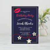 Red Black Birthday Party Einladung (Stehend Vorderseite)