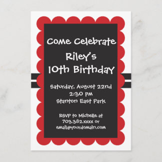 Red Black Birthday Party Einladungen Vorlagen Jung