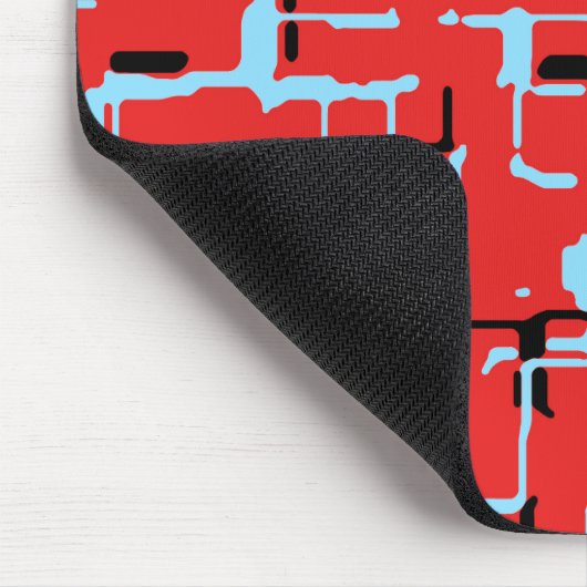 Red Black Blue Cool Pattern Mousepad (Ecke)