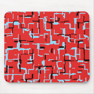 Red Black Blue Cool Pattern Mousepad
