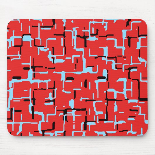 Red Black Blue Cool Pattern Mousepad (Vorne)