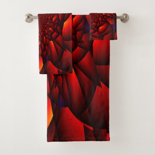 Red Black Blue Petal Badhandtuch Set (Insitu)