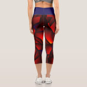 Red Black Blue Petal Capri Leggings (Rückseite)