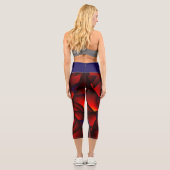 Red Black Blue Petal Capri Leggings (Rückseite)
