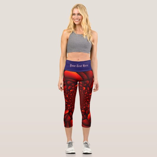 Red Black Blue Petal Capri Leggings (Vorderseite)