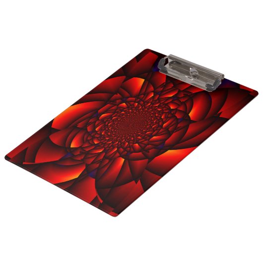 Red Black Blue Petal Klemmbrett (Schrägansicht)