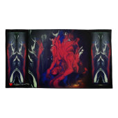 Red Black Blue White Abstrakt Kissenbezug (Rückseite-Links)