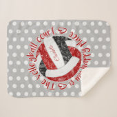 Red Black Boho Volleyball Court Happy Place Mantra Sherpadecke (Vorderseite (Horizontal))