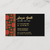 Red Black Bold Gold Goddess Tarot Reader Visitenkarte (Rückseite)