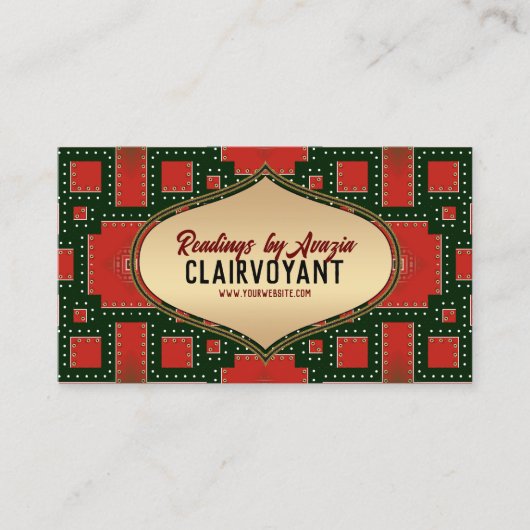 Red Black Bold Gold Goddess Tarot Reader Visitenkarte (Vorderseite)