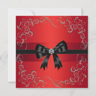 Red Black Bow Red Black Krawatte Corporate Party E Einladung