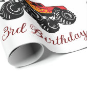 Red Black Boys Geburtstag Monster Truck Geburtstag Geschenkpapier (Rolleneckpunkt)
