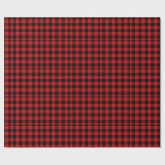 Red Black Buffalo Checked Flannel look Country Geschenkpapier (Flach)