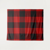 Red & Black Buffalo Checkered Kariert Rustikal Wandteppich (Vorderseite (Horizontal))