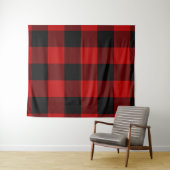 Red & Black Buffalo Checkered Kariert Rustikal Wandteppich (Beispiel (Horizontal))