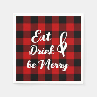 Red Black Buffalo Gingham Karo Paper Napkin Serviette