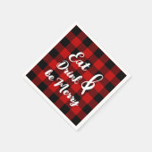 Red Black Buffalo Gingham Karo Paper Napkin Serviette (Ecke)
