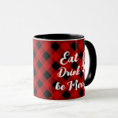 Red Black Buffalo Gingham Karo Tasse (VorderseiteRechts)