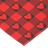 Red Black Buffalo Heart Plaid Table Runner Kurzer Tischläufer (Ecke)