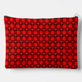 Red Black Buffalo Heart Plaid Zubehörtasche (Rückseite)