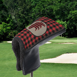 Red Black Buffalo Kariert Bear Putter Cover Golf Headcover