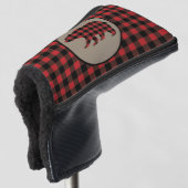 Red Black Buffalo Kariert Bear Putter Cover Golf Headcover (3/4 Vorderseite)