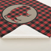 Red Black Buffalo Kariert Bison Sherpadecke (3/4)