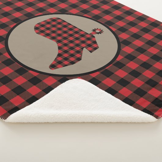 Red Black Buffalo Kariert Cowboy Boot Sherpadecke (3/4)