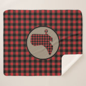 Red Black Buffalo Kariert Cowboy Boot Sherpadecke (Vorderseite (Horizontal))