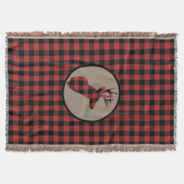 Red Black Buffalo Kariert Deer Decke