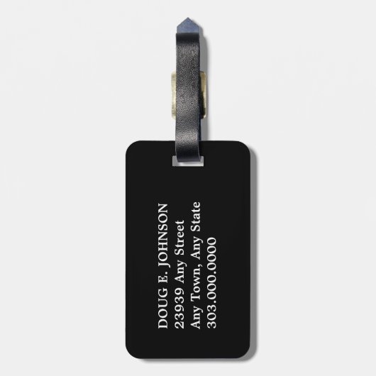 Red Black Buffalo Kariert Elch Gepäckanhänger (Rückseite vertikal)