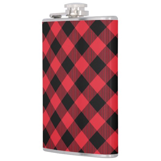 Red Black Buffalo Kariert Flachmann (Links)