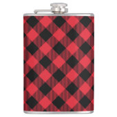 Red Black Buffalo Kariert Flachmann (Vorderseite)