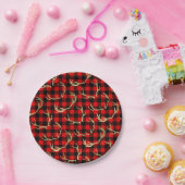 Red & Black Buffalo Kariert & Gold Deer Antlers Pappteller (Party)