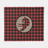 Red Black Buffalo Kariert Jumping Fox Fleecedecke (Vorderseite (Horizontal))