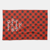 Red Black Buffalo Kariert Merry Little Christmas Geschirrtuch (Horizontal)
