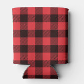 Red Black Buffalo Kariert Personalisiert Dosenkühler (Rückseite)