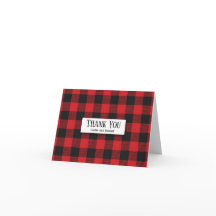 Red Black Buffalo Kariert Rustic Wedding Danke