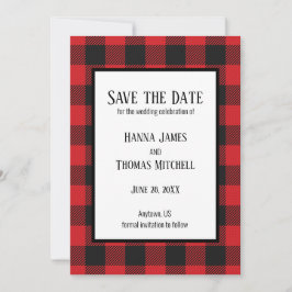 Red Black Buffalo Kariert Rustikale Hochzeit Save The Date