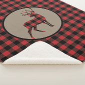 Red Black Buffalo Kariert Stehend Buck Deer Sherpadecke (3/4)