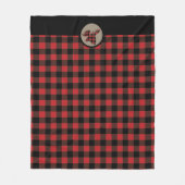 Red Black Buffalo Karierter Elchkopf Fleecedecke (Vorderseite)