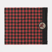 Red Black Buffalo Karierter Elchkopf Fleecedecke (Vorderseite (Horizontal))