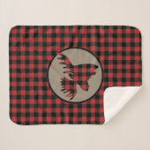 Red Black Buffalo Karierter Elchkopf Sherpadecke (Vorderseite (Horizontal))