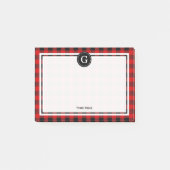 Red Black Buffalo Karierter Karo 1IR Post-it Klebezettel (Vorderseite)