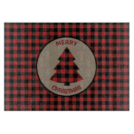Red Black Buffalo Karierter Weihnachtsbaum Schneidebrett